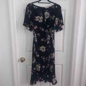 Sienna Sky Floral Ruffle Wrap Dress